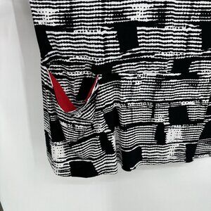 shirt top tunic lagenlook geometric print pockets knitwear plus 3X